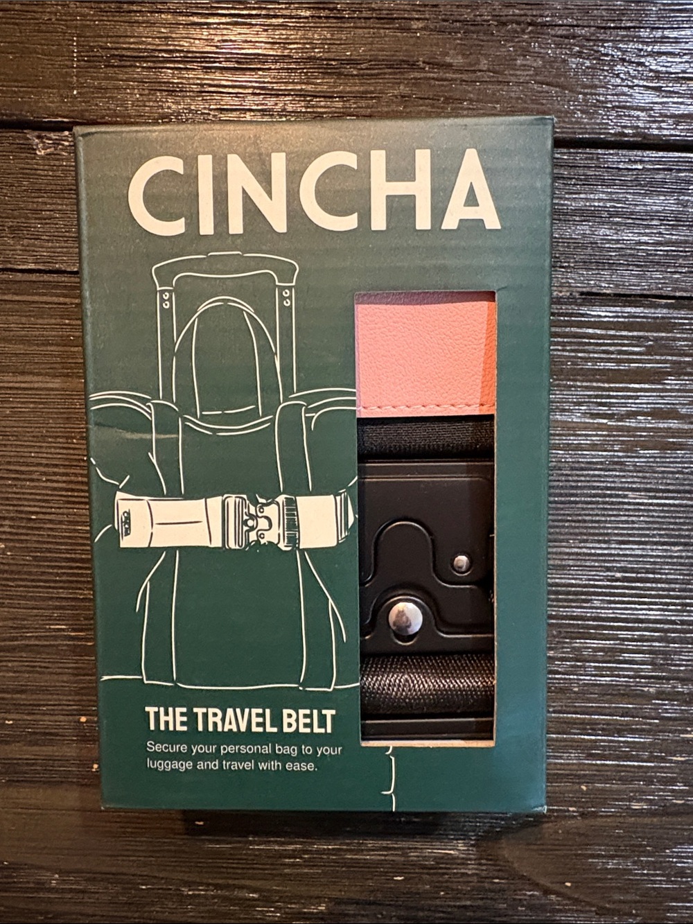NEW CINCHA Pink and Black Travel Belt with Secure Buckle